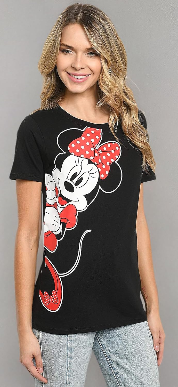 Disney Womens T-Shirt Eeyore or Minnie Mouse Lean in Side Print - Image 5