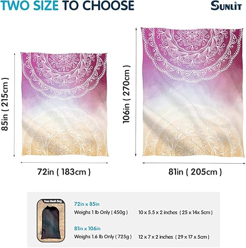 Miniatura 2 de Sunlit Manta de playa a prueba de arena, suave y sedosa de 106 x 81 pulgadas, a prueba de arena, con bolsillos en las esquinas y bolsa de malla para