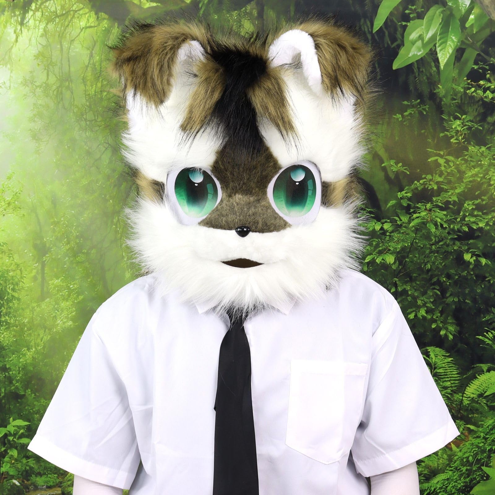 Fursuit Furry Headband Zwierzę Kot Pies Sztuczny Plusz Pełna Głowa Uroczy Komiks Con Nosi Maskę Cosplay Halloween Party Karnawał(A)