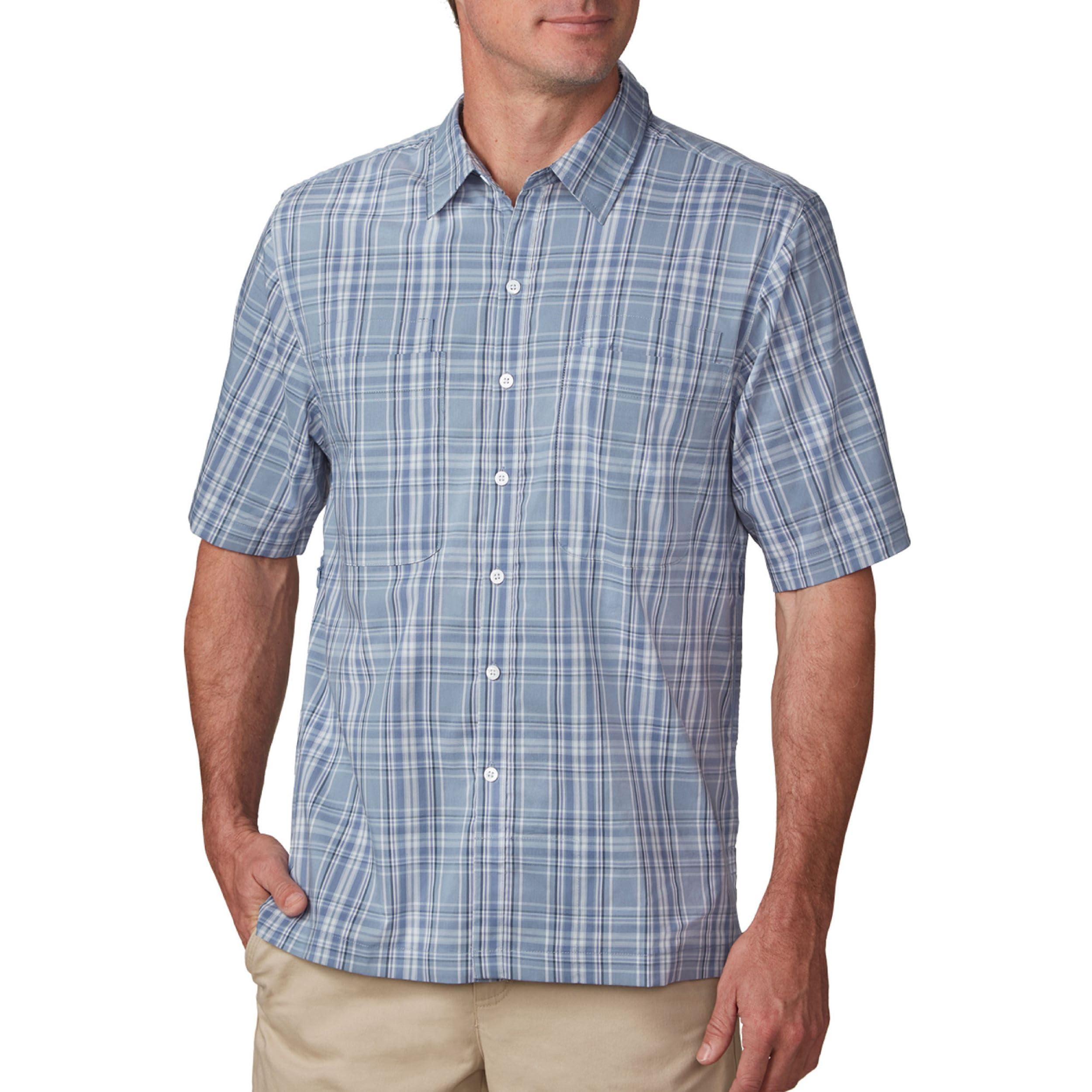 Docksider Shirt for Men - 7 Hidden Pockets - Lightweight Casual Button Down T-Shirt for Travel & More