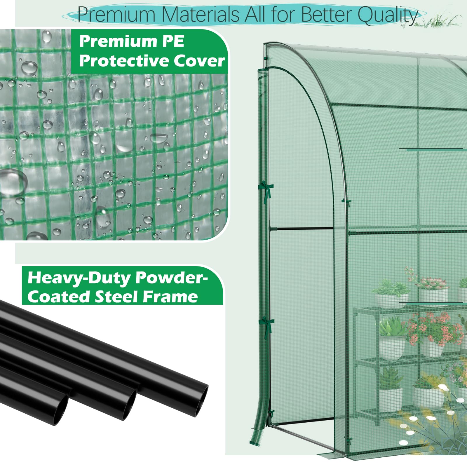 Serra Da Balcone 2 In 1 HOMASIS - Con Letto Rialzato, 180x90x91 Cm - Foto 3