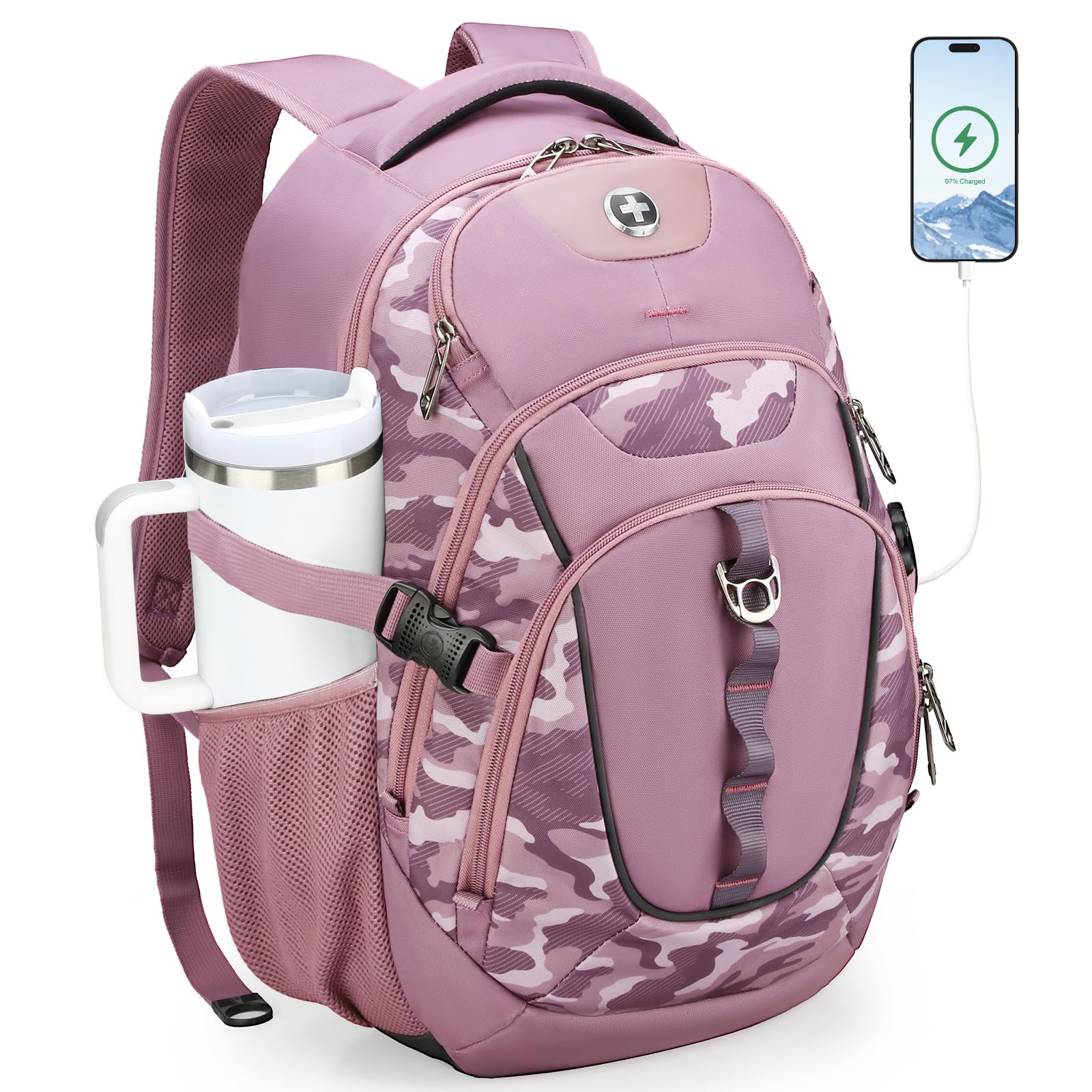 Swissdigital Design Laptop Backpack for Men with USB Charging Port SD803-93 | Travel Back…
