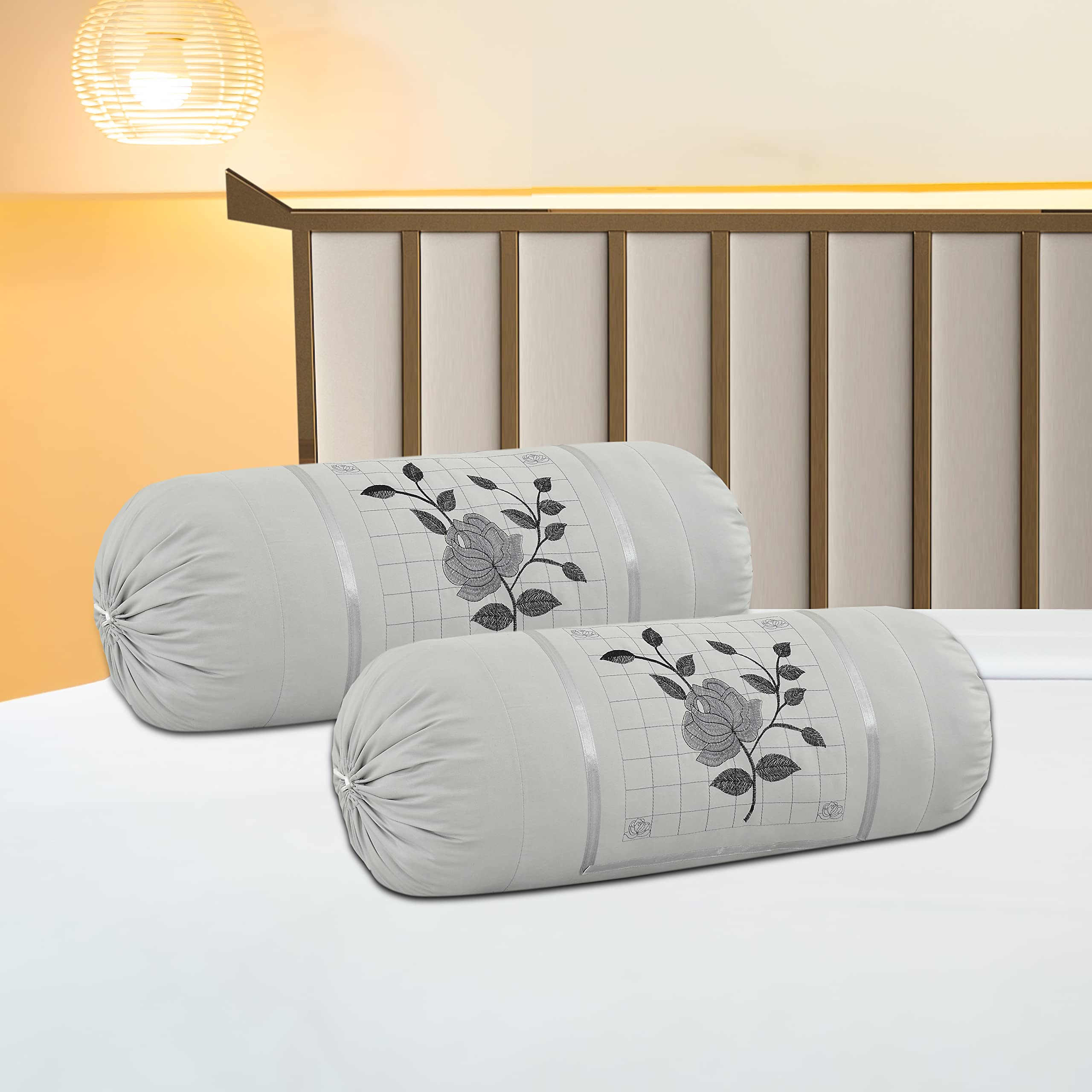 Rj Products™ Bolsters Covers Set of 2 Piece with Embroidery Work Grey Color (B0C5T3D4CL) Amazon Price History, Amazon Price Tracker