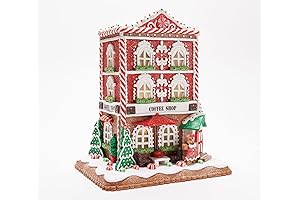 Illuminated Townsquare Gingerbread Coffee Shop by Valerie