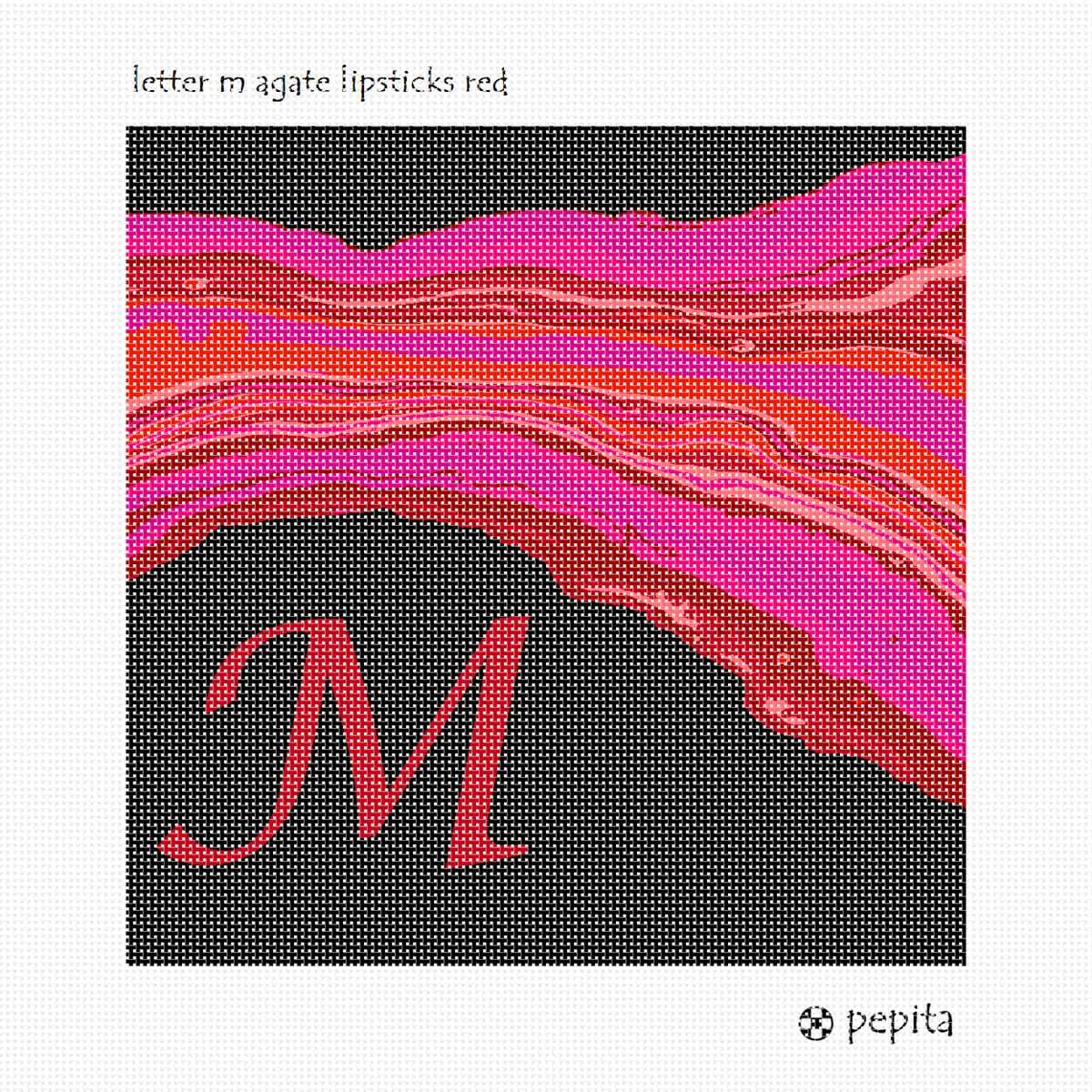 Pepita Needlepoint kit: Letter M Agate Lipsticks Red, 10