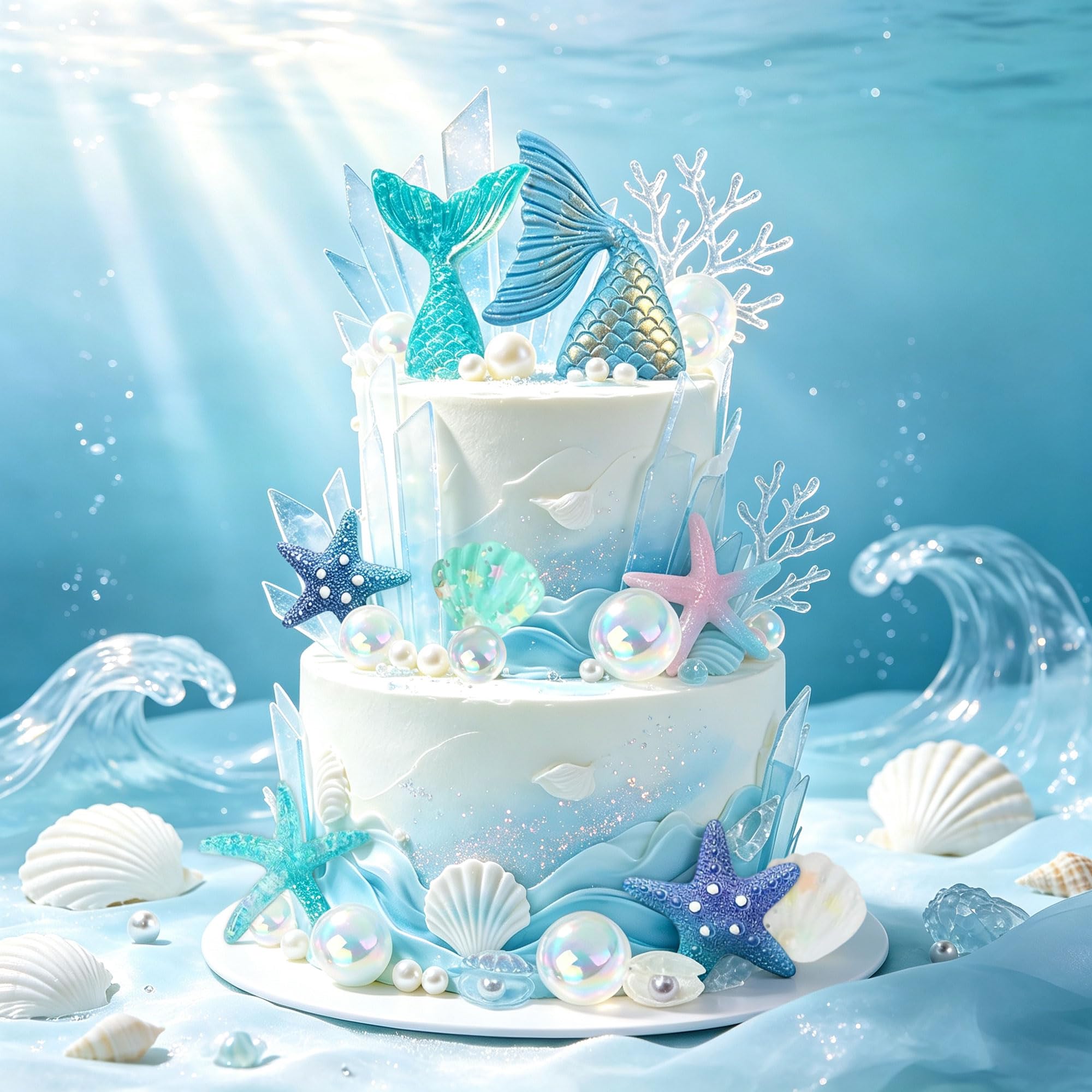 Under the Sea Ocean Cake Decorations Shells Cake Decor