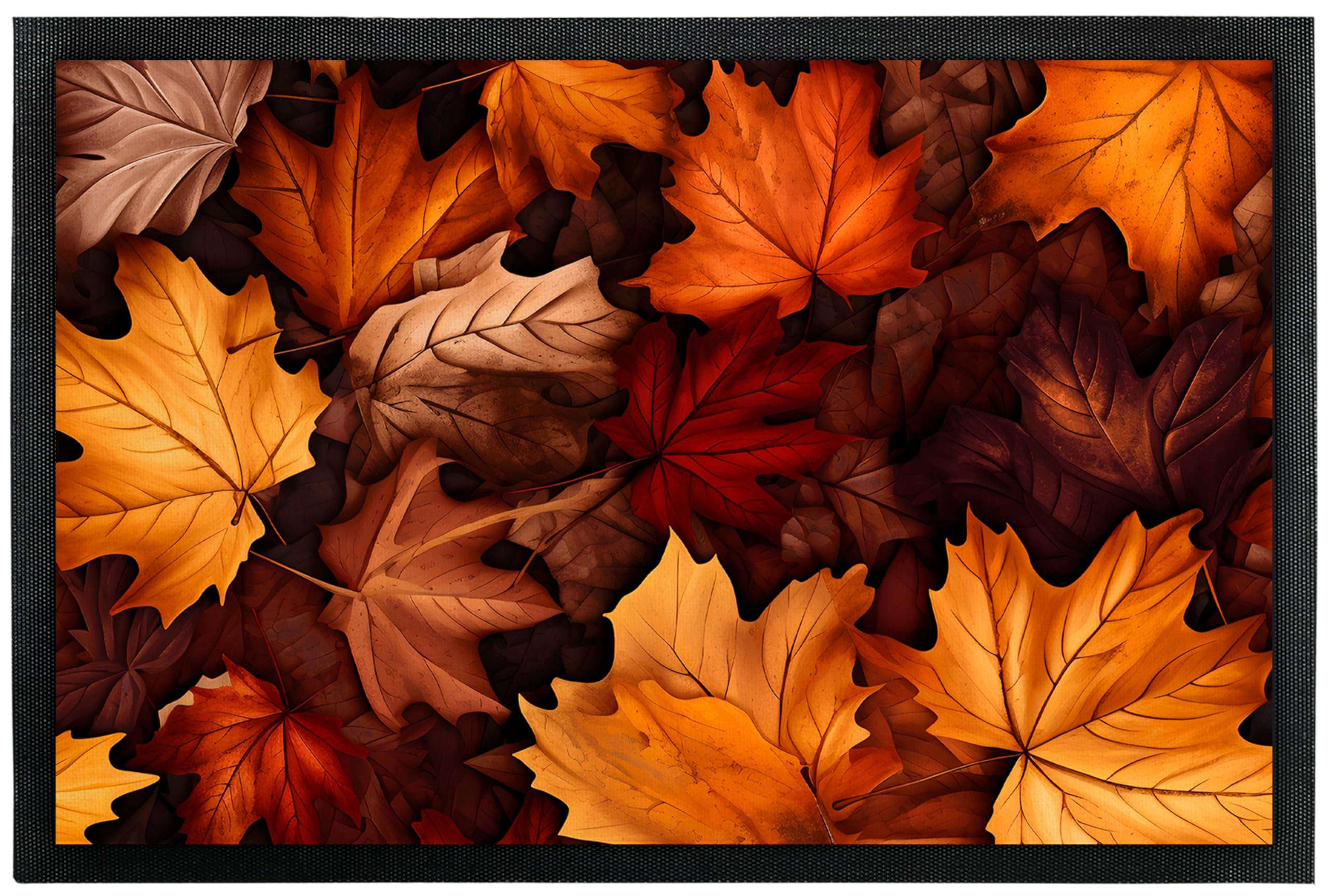 True Statements Deko-Fußmatte „Goldener Herbst“ mit Herbstblätter-Motiv - für Innen & Außen – rutschfest - Geschenk für Freunde und Familie zum Geburtstag Halloween Herbstfest (90x60 cm)