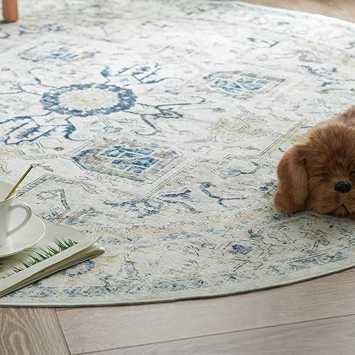 Miniatura 313 de jinchan Alfombra de Área 2x3 pies Alfombra Vintage de Entrada Lavable Bohemia Tapete Interior para Puerta Medallón Floral Tapete Pequeño para Puerta