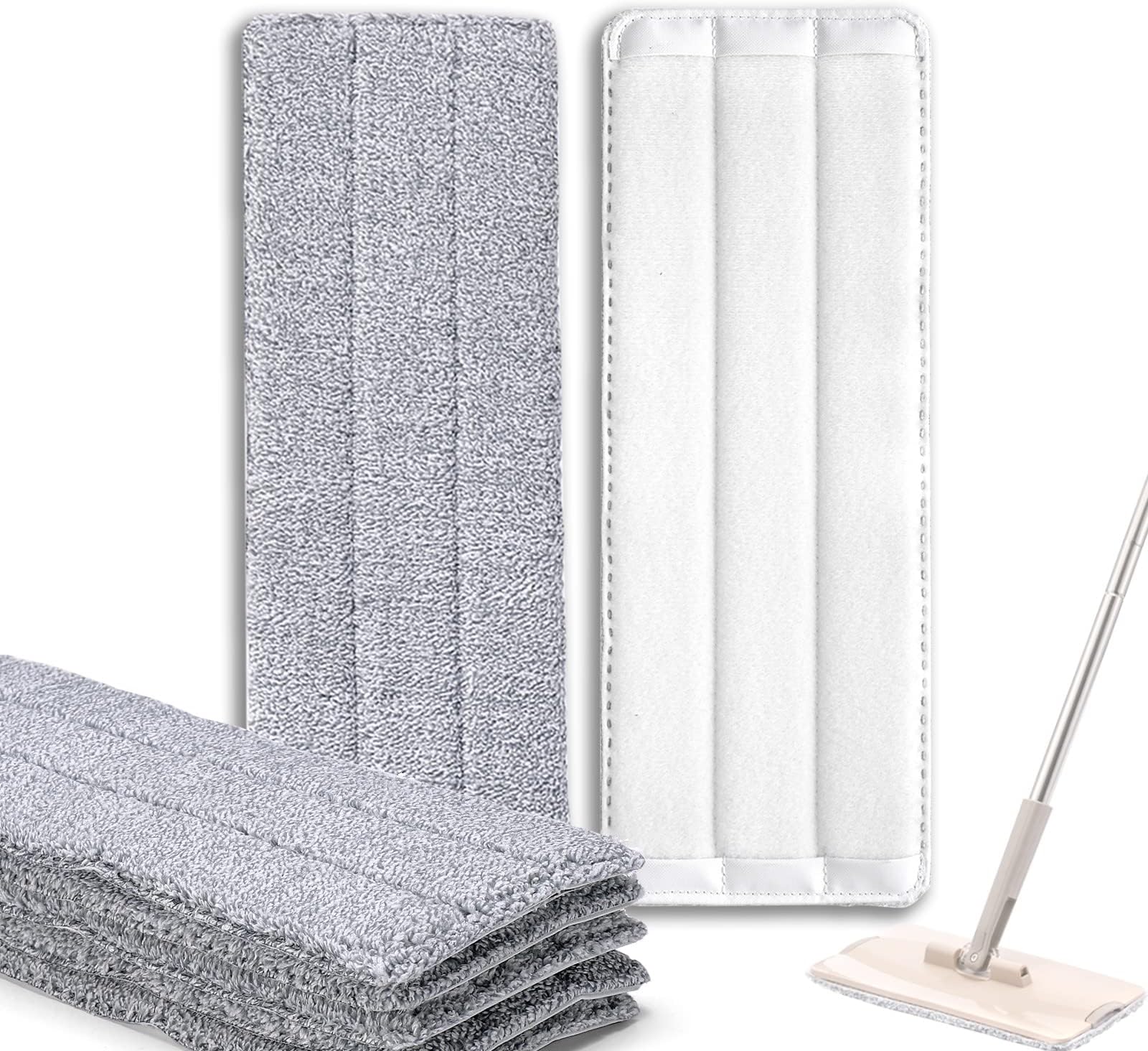 Microfiber Flat Mop Pads Compatible With Libman, Bosheng & 13 Inch Mop or Bucket Set (6 Pack), 13" X 4.9" Washable Replacement Pads for Floor Cleaning