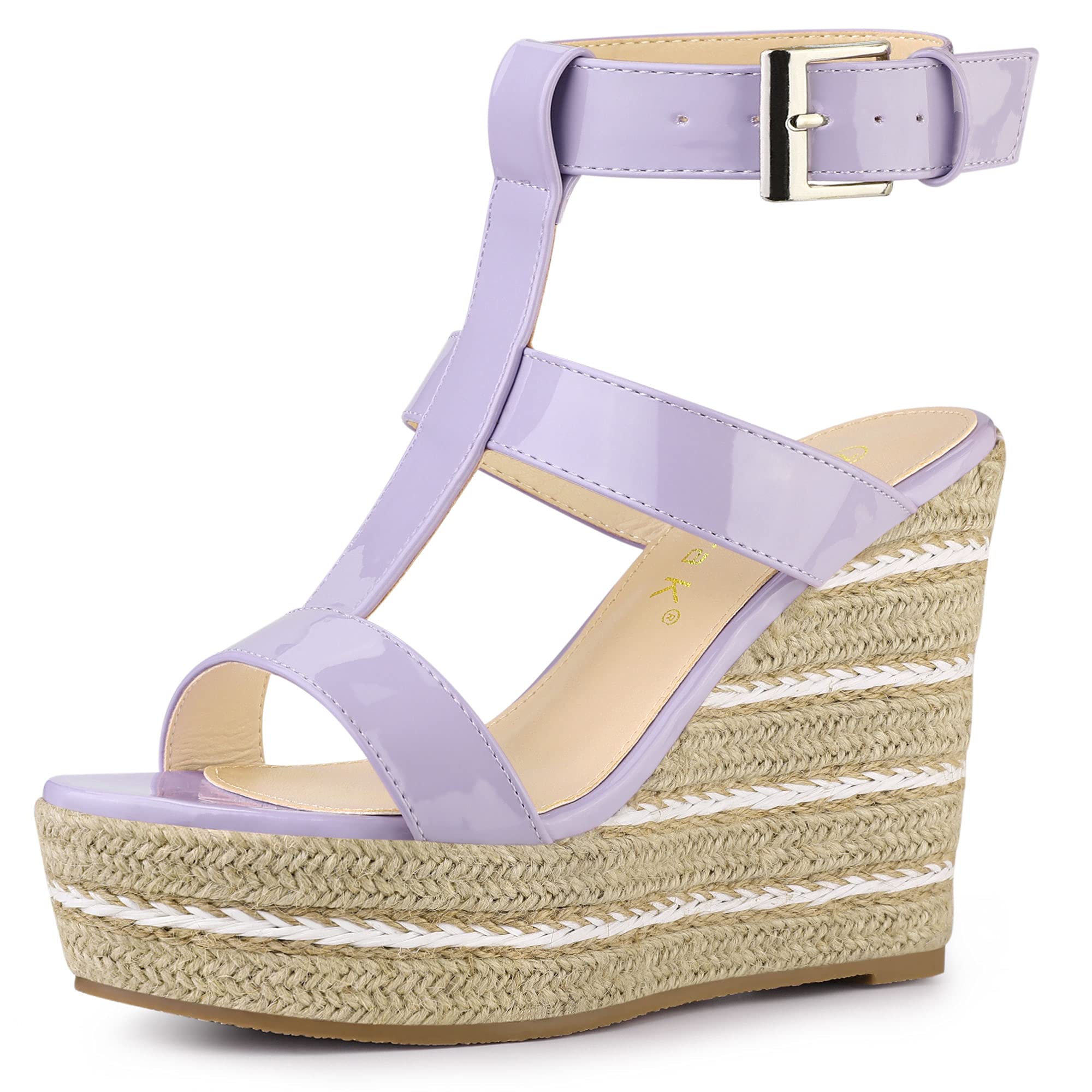 Sandales espadrilles compensées à lanières violettes style bohème chic 38 - 8