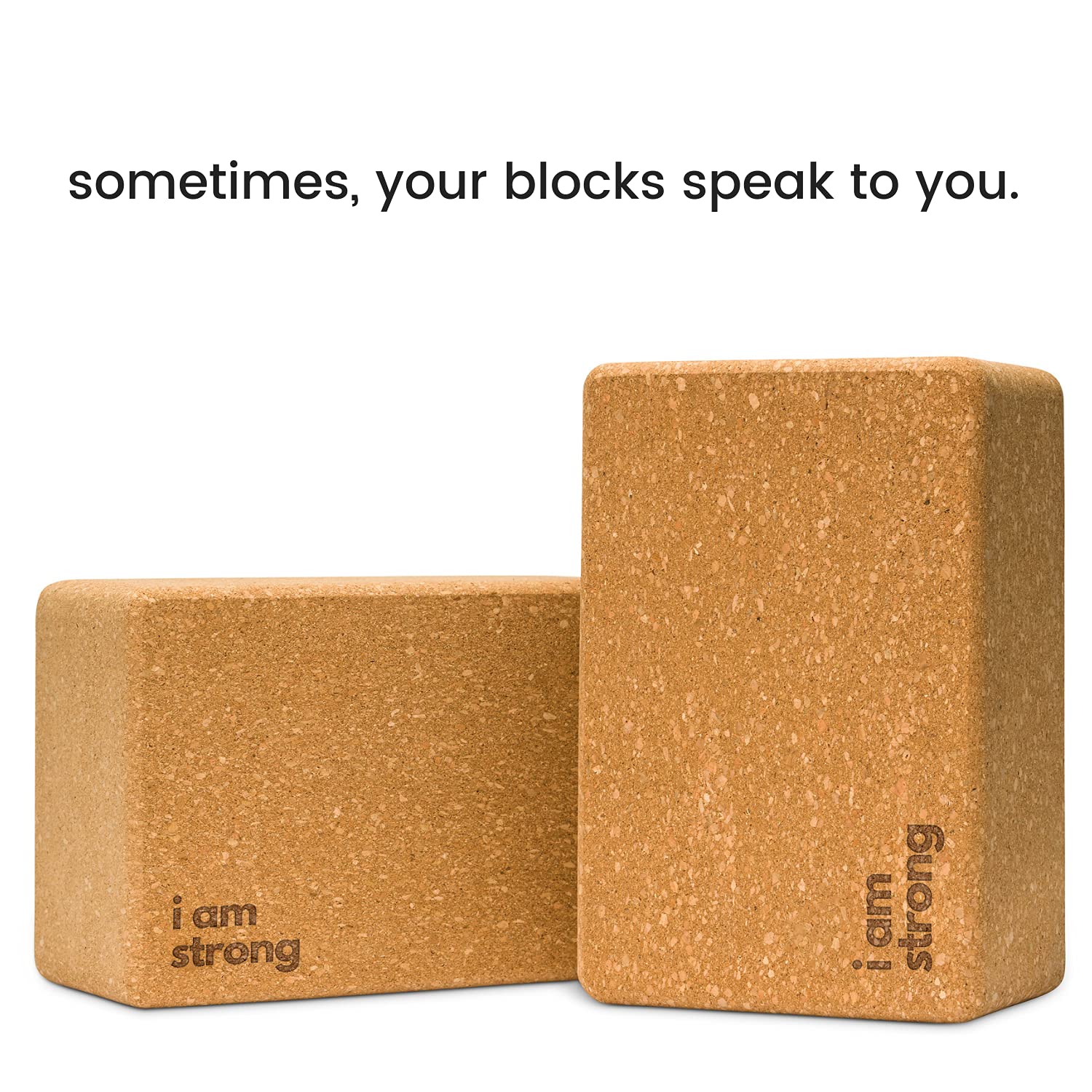 Luxuriöses Kork-Yoga-Block-Set, extra große Yoga-Blöcke mit leistungsfähigem portugiesischem Kork, hohe Dichte, rutschfeste Unterstützung für sichereres Balancieren, 2 Stück, 100 % Baumwolle, extra