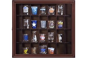 18x16 Shot Glass Collection Display Case with Hinged Front