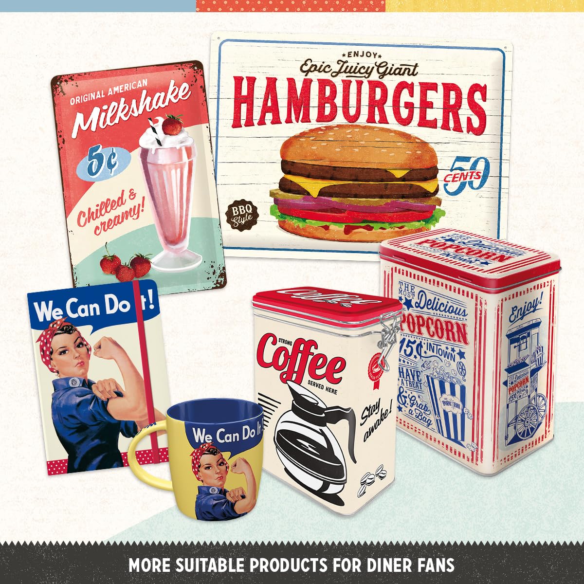 Retro Diner Tin Sign - Vintage Wall Art -3 Retro Diner Tin Sign - Vintage Wall Art -3
