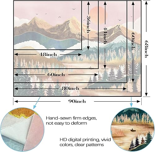 Miniatura 7 de Zussun Tapiz de montaña, bosque natural, tapices para dormitorio, estético, atardecer, tapiz para colgar en la pared, tapiz de pared de paisaje