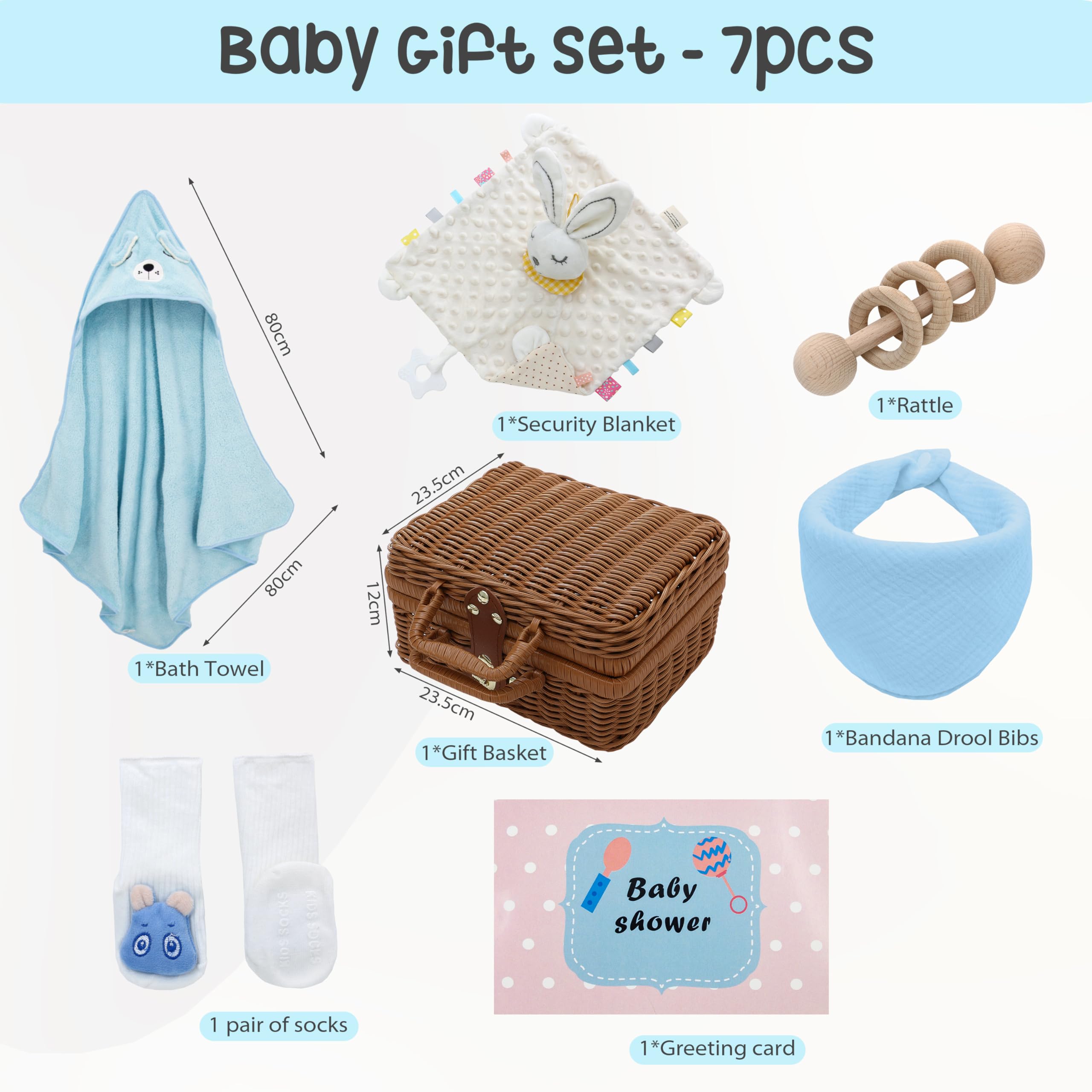 7 in 1 Neugeborenen Geschenk für Jungen & Mädchen mit