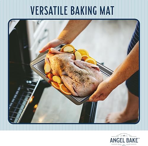 Miniatura 7 de Juego de 2 alfombrillas de silicona para hornear macarrones, antiadherentes para galletas, pasteles y más, para bandejas y hornos, paquete de 2,