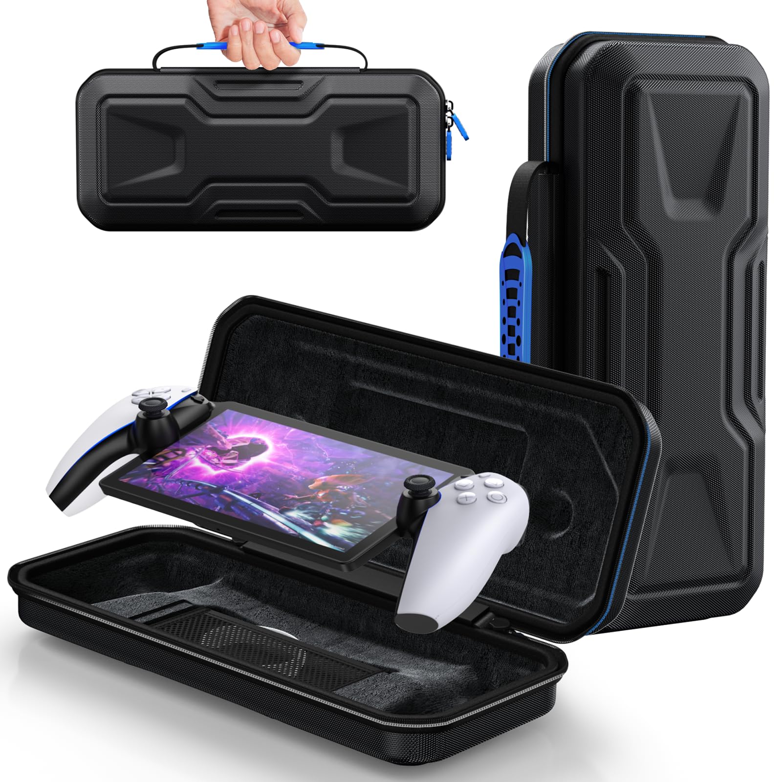 FYOUNG Étui de Protection pour PlayStation Portal, Rigide Portable Sac à Main de Voyage Ensemble Complet de Housses de Protection Accessoires pour PS5 Portal