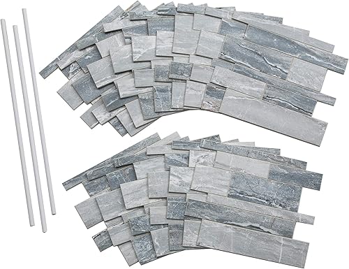 Miniatura 9 de Aspect Azulejos de Collage Autoadhesivos en Gris Subway (Kit de 15 Pies Cuadrados)