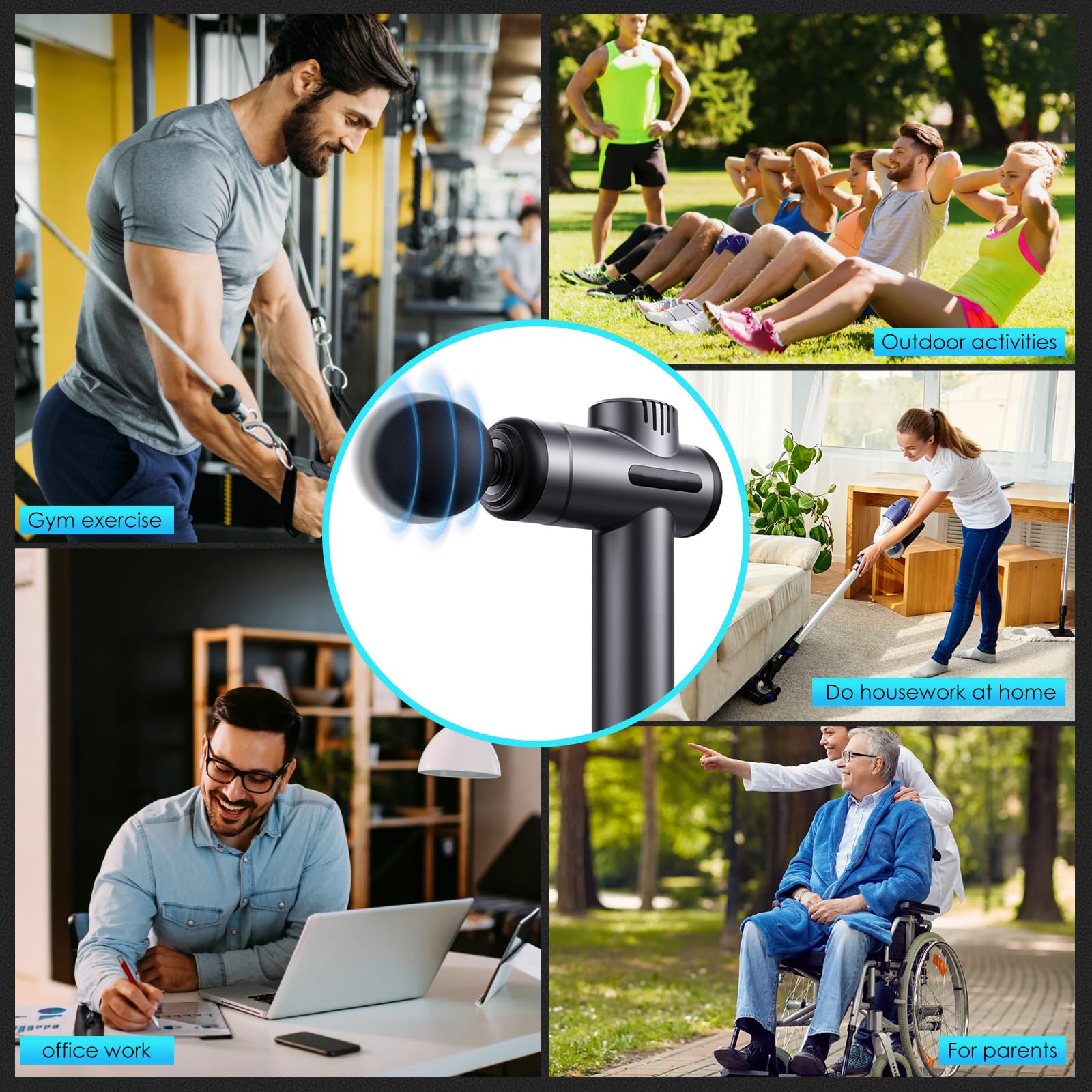 Mini Massagepistole,Muskel Percussion Massagegerät mit 99 Geschwindigkeiten,8 Massageköpfen LCD Touchscreen,Rücken Massagepistole mit USB C Aufladung für Schulter Körper Rücken Entspannung Muskel