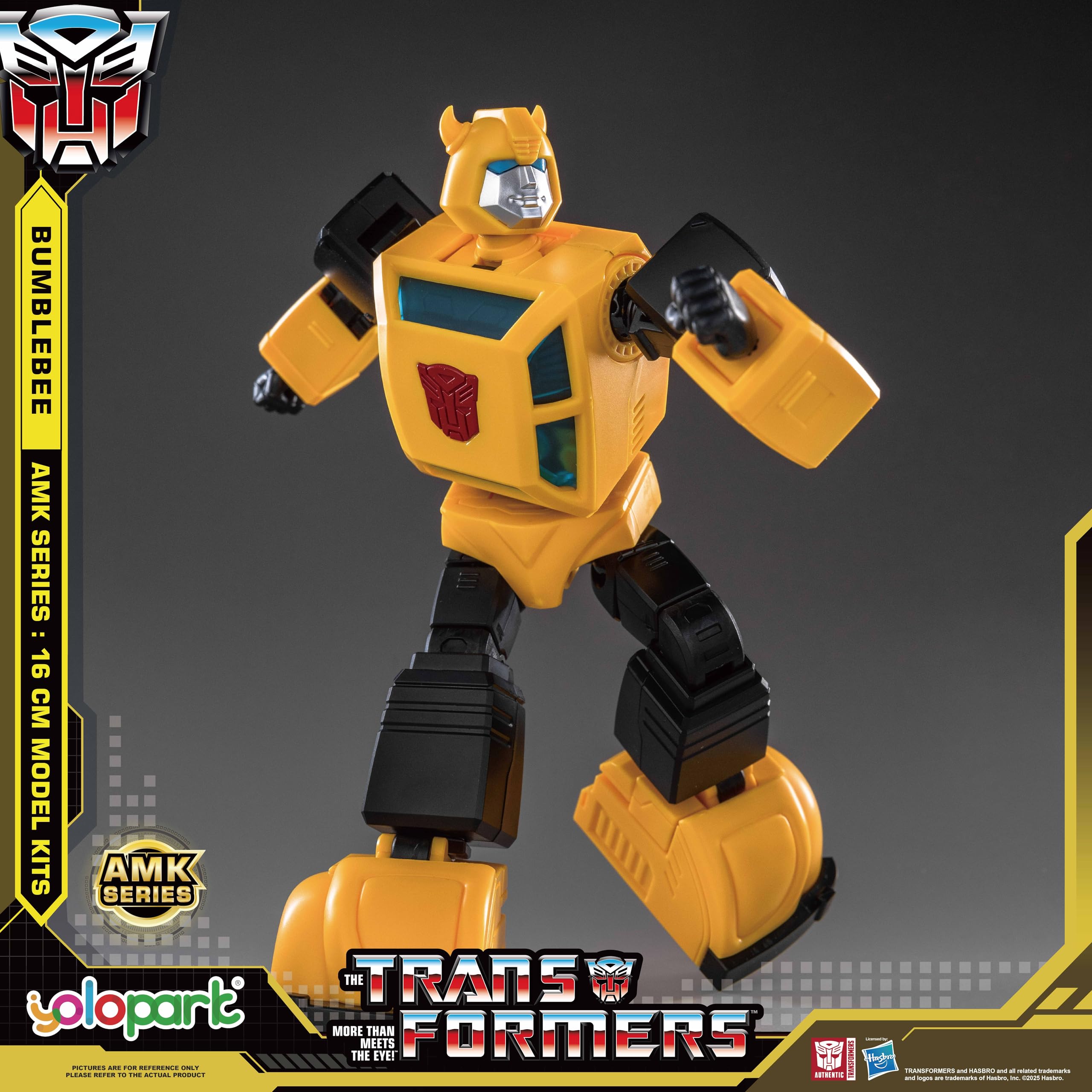 YOLOPARK Bumblebee Transformers zabawka – seria AMK, 6,3 cala, wysoko przegubowe figurki G1 z bronią dla dorosłych, chłopców i dziewczynek