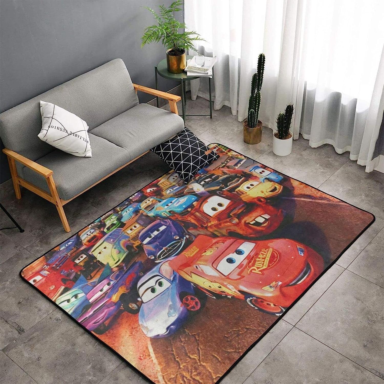 Amazon | カーズ ラグ カーペット 洗える ラグマット 滑り止め付