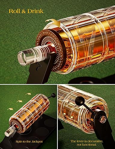 Miniatura 3 de Kollea Juego de decantadores de whisky con ranura para hombre, juego de decantador de whisky de 50.7 onzas con 4 vasos, decantador estilo casino