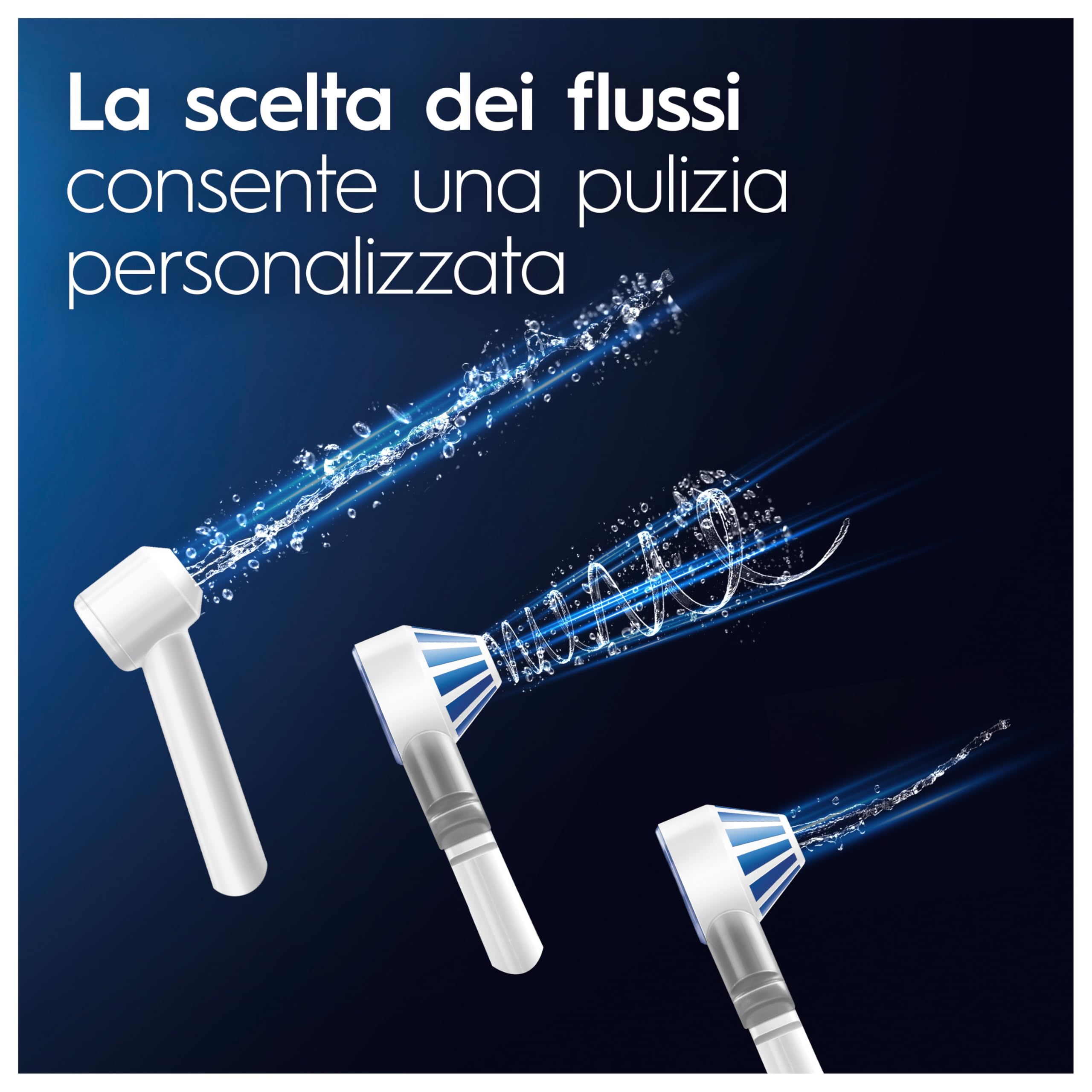 Oral-B Idropulsore con 1 Beccuccio Oxyjet, 1 Beccuccio Con Getto D’acqua, 1 Spazzolino Elettrico IO4, 2 Testine Di Ricambio. 1 Idropulsore