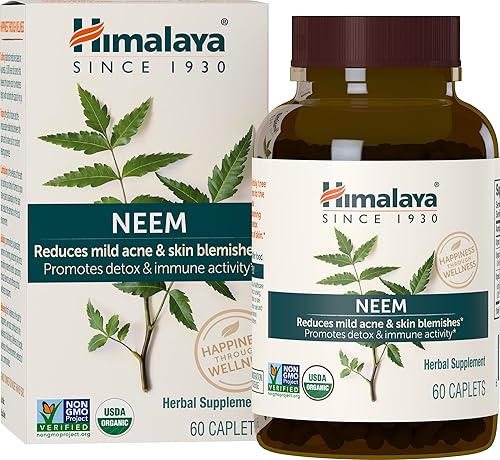 Himalaya Neem orgánico alivio suave del acné para una piel clara lisa y radiante 600 mg 60 cápsulas suministro de 2 meses Himalaya Neem orgánico alivio suave del acné para una piel clara lisa y radiante 600 mg 60 cápsulas suministro de 2 meses
