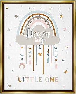 Stupell Industries Dream Big Little One Nursery Rainbow Clouds, Design by Angela Nickeas