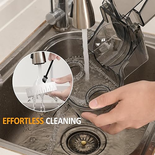 Miniatura 6 de Exprimidor eléctrico de cítricos de doble cabezal, máquina exprimidora con cepillo de limpieza, exprimidor de limón portátil para naranja fresca