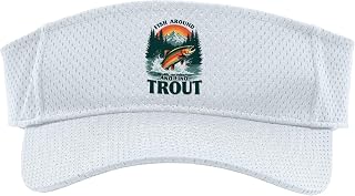 Fish Around and Find Trout Vintage Funny Fishing Sport Sun Visor