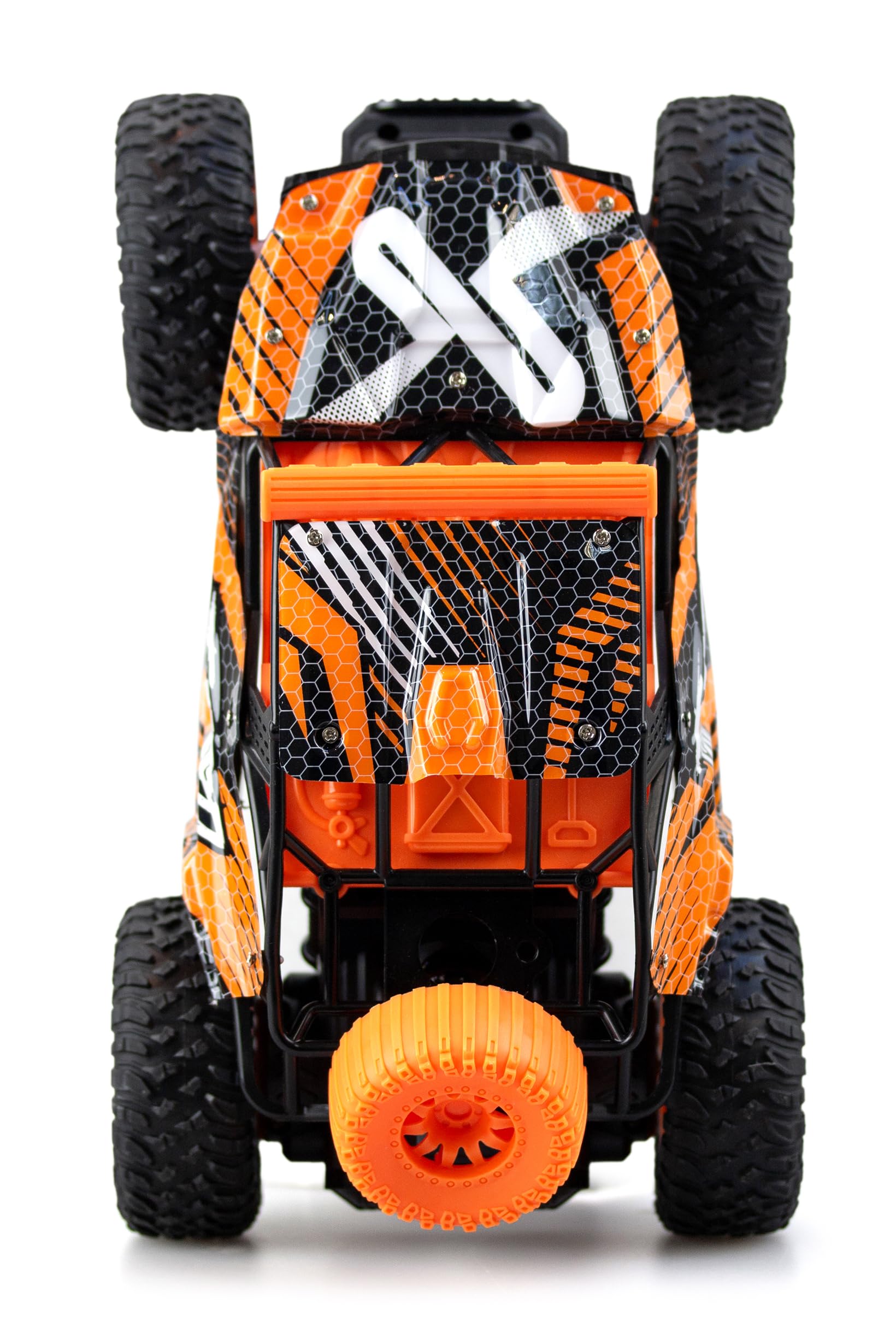 Exost Turbo Rush - Coche de control remoto de 2,4 GHz, función completa, carreras todoterreno, neumáticos duraderos, batería recargable, juguete para niños a partir de 5 años