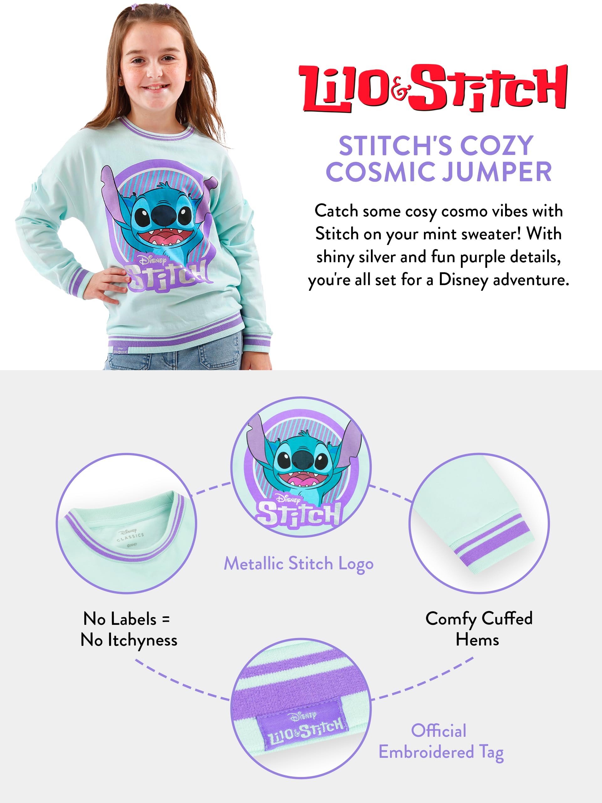 Disney Lilo Et Stitch Sweat pour Fille | Sweatshirts Fille | Stitch Vetement | Âges 5 à 13 Ans