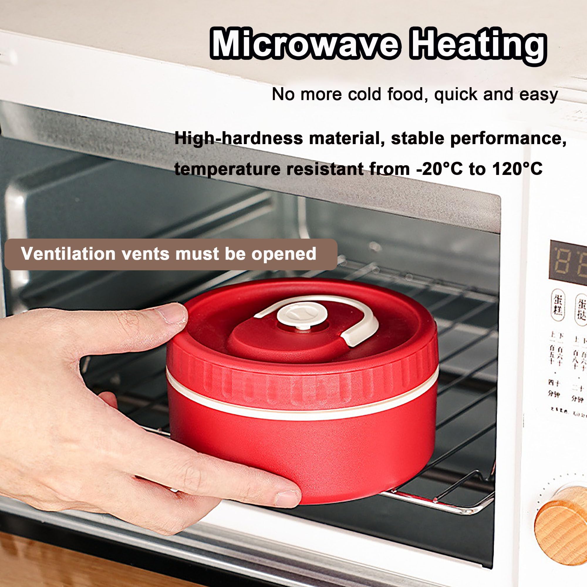 Stapelbare Bento Lunchbox, tragbarer isolierter Lunchbehälter, mikrowellengeeigneter Behälter für warme Speisen, auslaufsicherer Thermobehälter für Picknicks, Arbeit, Reisen,Beige-4 pcs