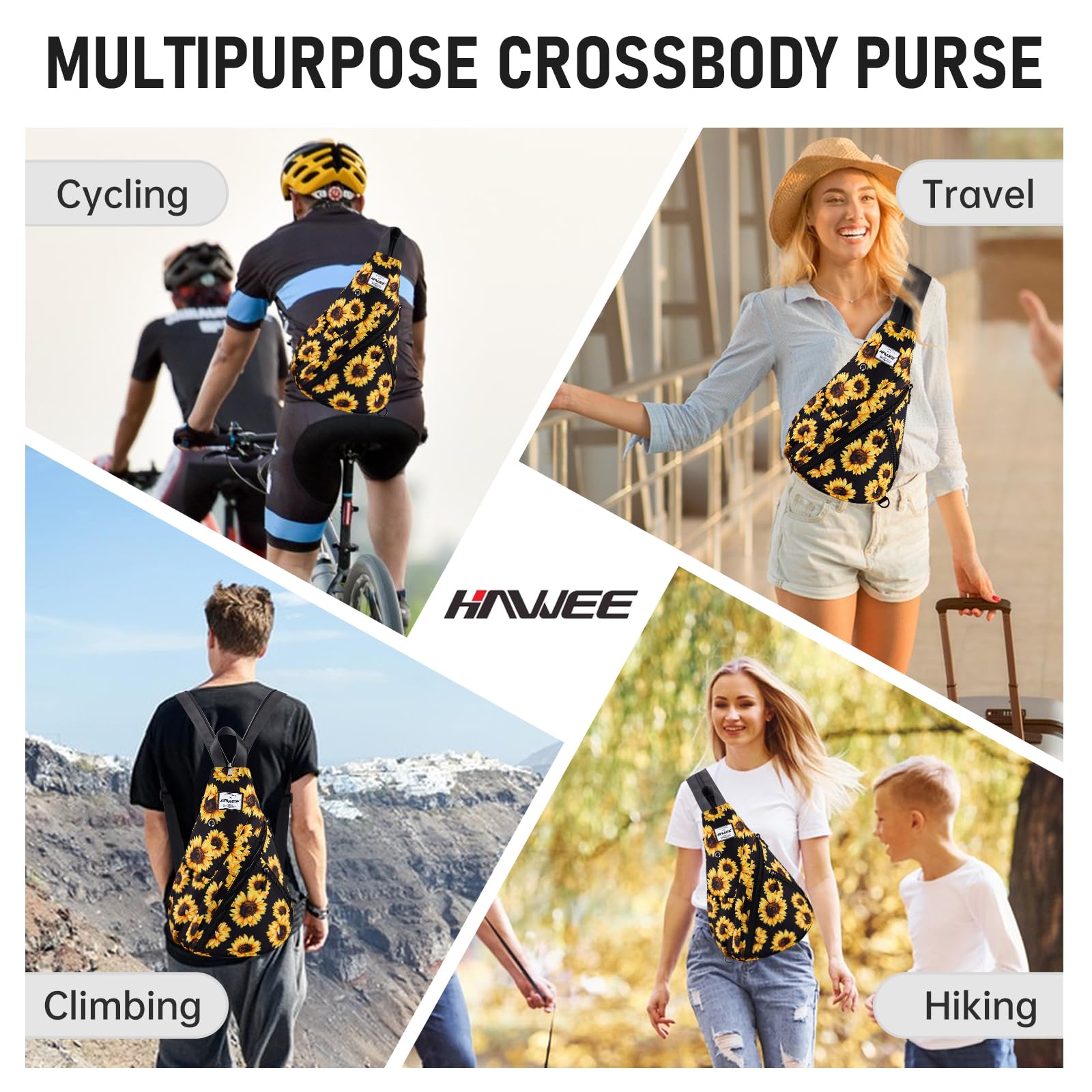 Mochila convertible para mujer, correa ajustable izquierda o derecha, mochila cruzada antiagua para viajes, deportes