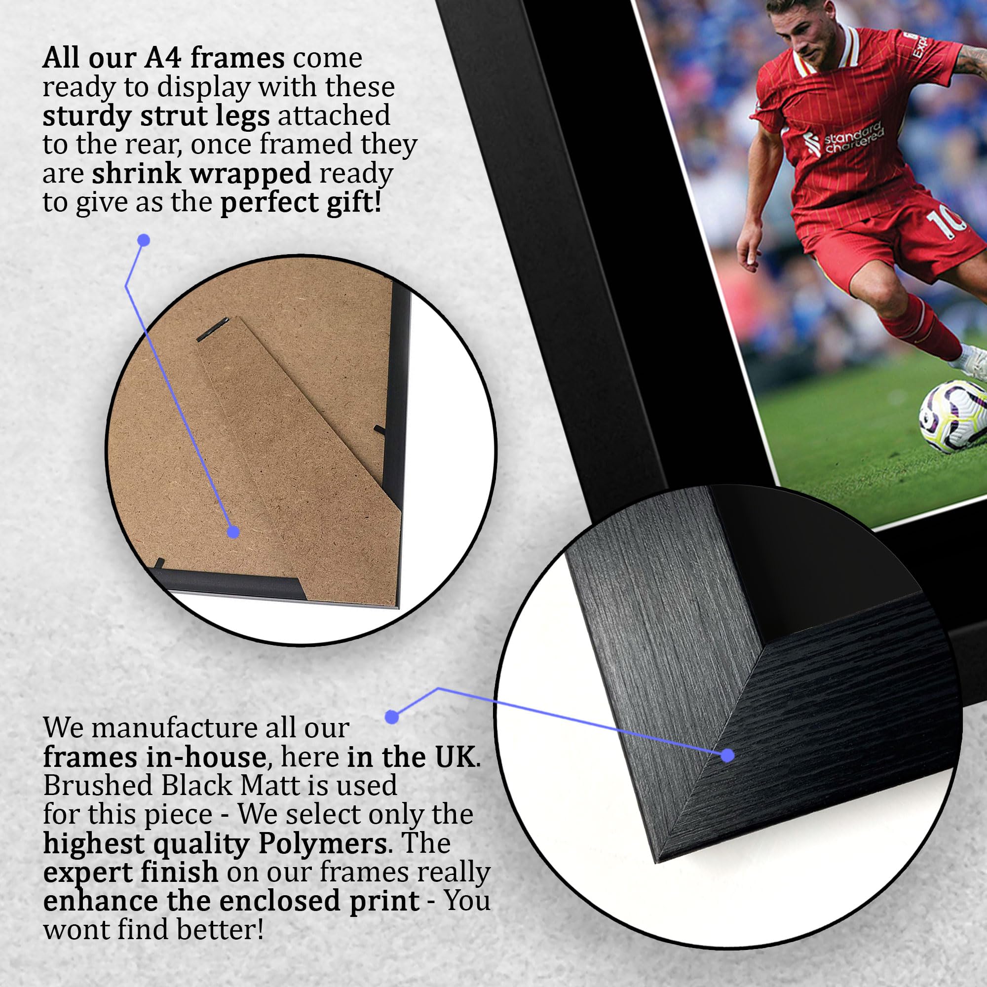 HWC Trading FR A4 Alexis Mac Allister Liverpool Geschenke Gedrucktes Signiertes Autogramm Foto für Fußball Anhänger and Fans - A4 Gerahmt