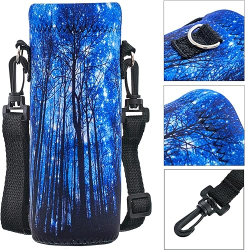 Miniatura 2 de Funda de neopreno para botella de agua, 16.9 fl oz, 25.4 fl oz, 33.8 fl oz, funda de neopreno para botella de agua, bolsa con correa de hombro