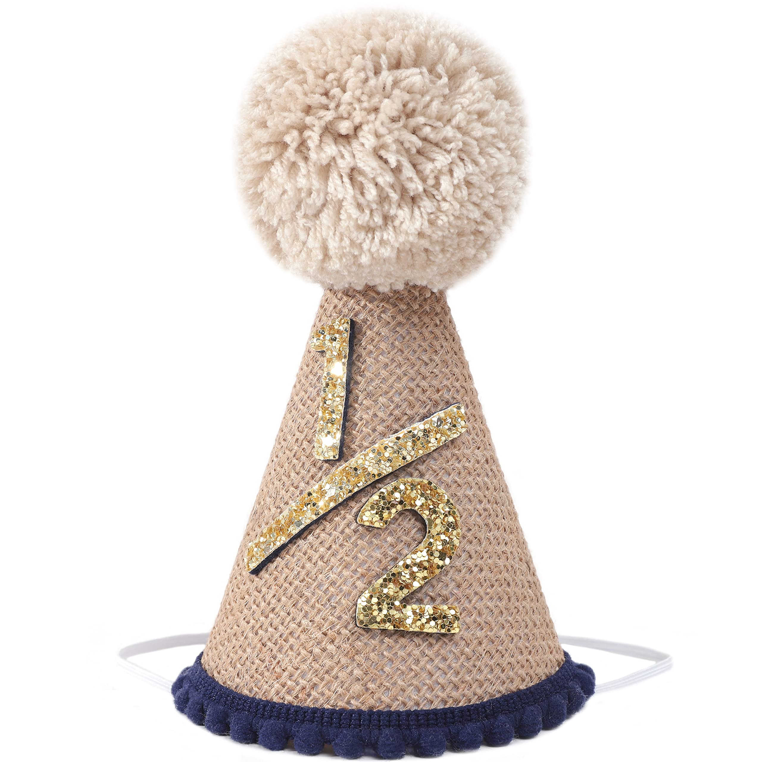 WAOUH Half Birthday Hat - Bow Cake Smash Crown for 6 Month Baby, Mini Photo Prop