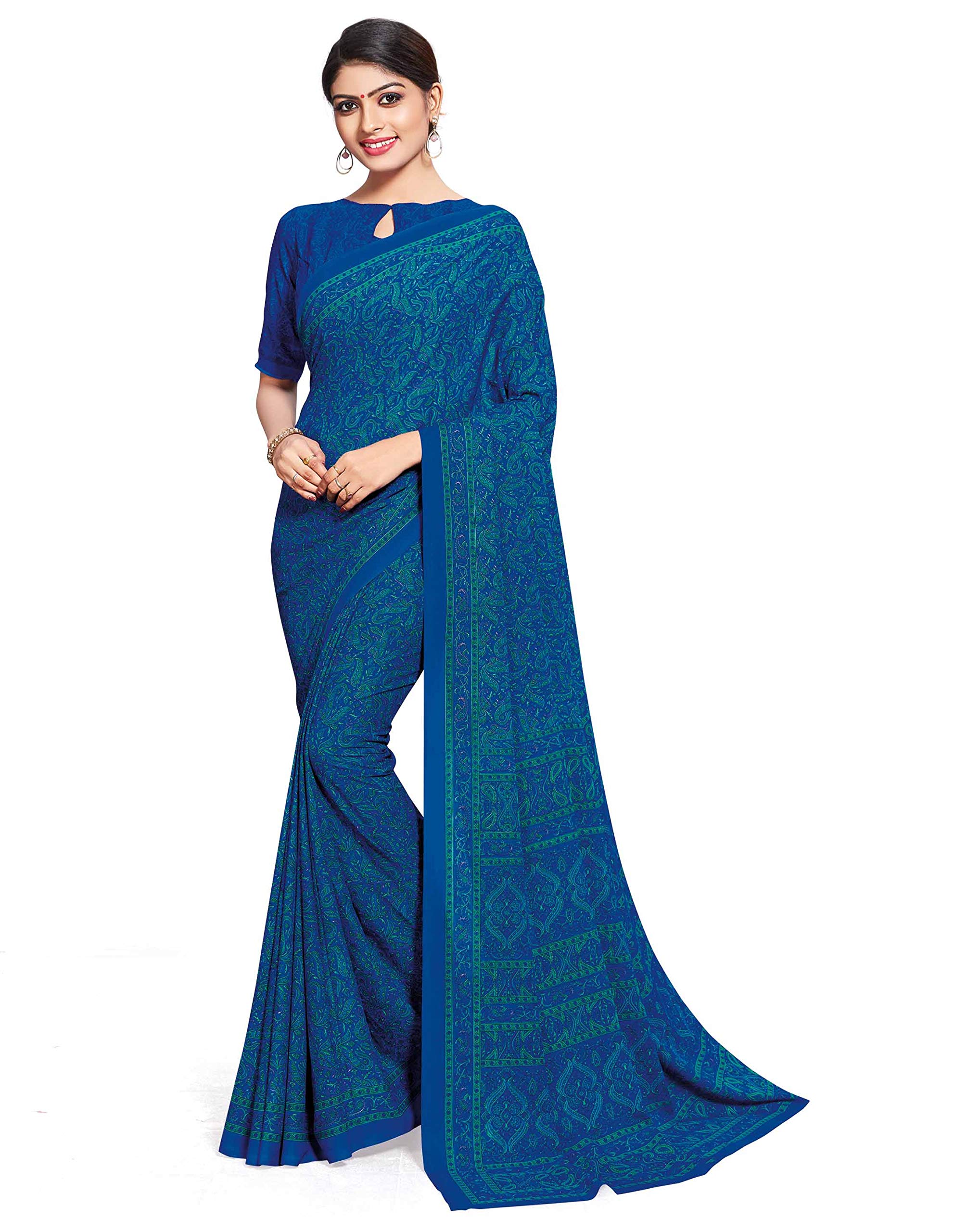 MiraanWomen's WoSilk Blend Saree With Unstitched Blouse Piece