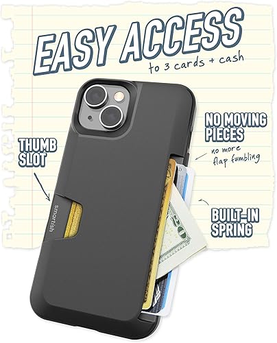 Miniatura 2 de Smartish Funda tipo cartera para iPhone 14  Wallet Slayer Vol. 1 delgada + protectora Tarjetero  Funda para tarjeta de crédito probada contra caídas
