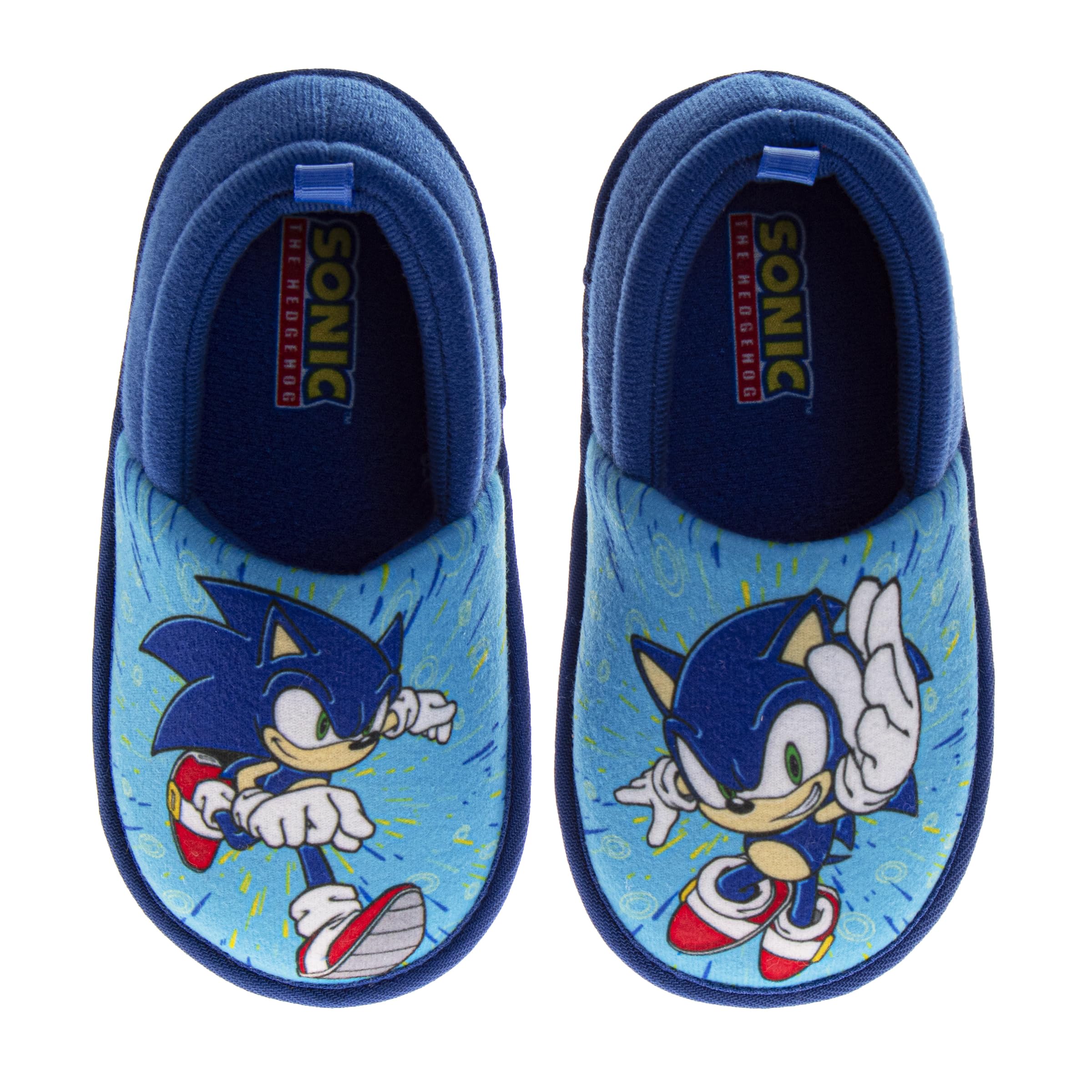 SEGA Sonic the Hedgehog 3D Slippers for Kids Cozy Soft House Shoes Knuckles & Sonic Plush Size Toddler Little Kid Big Kid