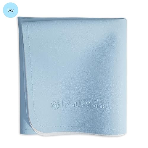 Miniatura 8 de NobleMoms Cambiador de bebé de cuero vegano de lujo, 16 x 30 pulgadas, ecológico, versátil, delgado y plegable, fácil de limpiar (rubor)