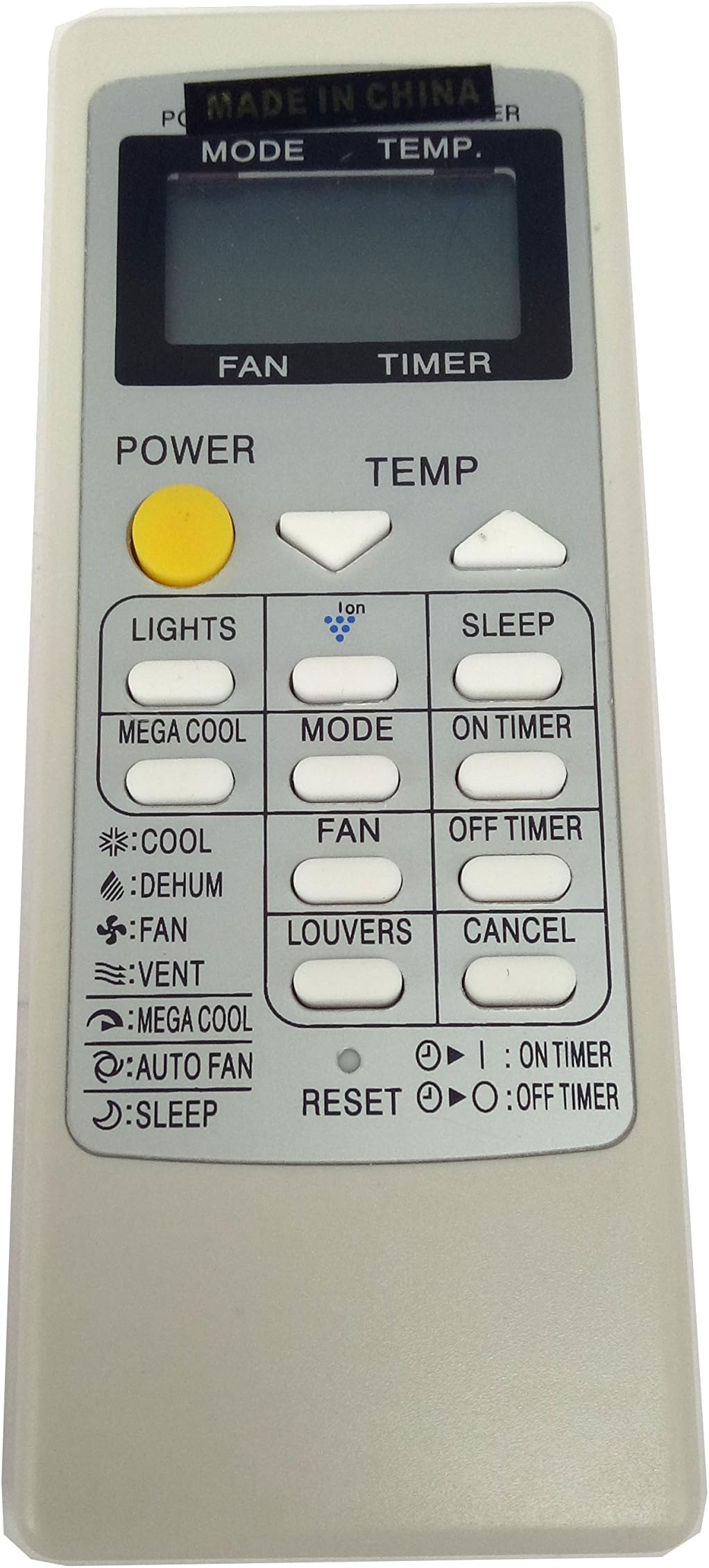 Meide CRMC-A805JBEZ Air Conditioner Remote Control for Sharp Portable Air Conditioner Air Conditioner Remote Controller CRMCA805JBEZ AC A/C Remote Controller