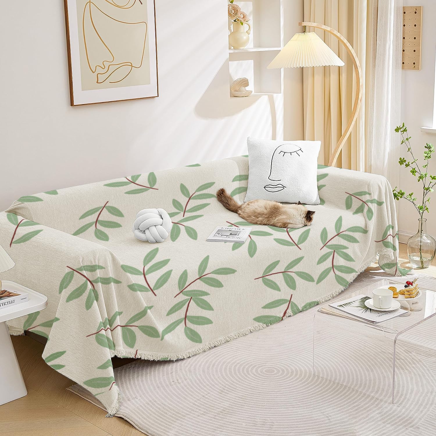 Lukzer Chenille Sofa Throw Blanket - Super Soft & Cozy -26
