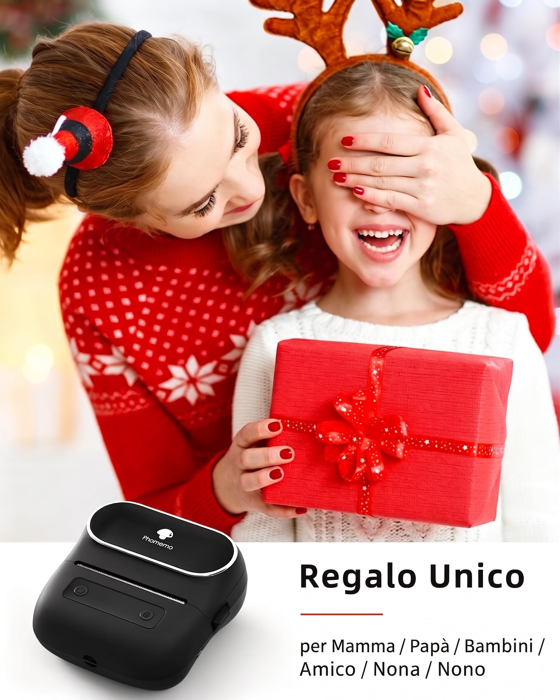 Phomemo M220 Stampante per Etichette Termica Portatile per Etichette Adesive Compatibile Smartphone PC