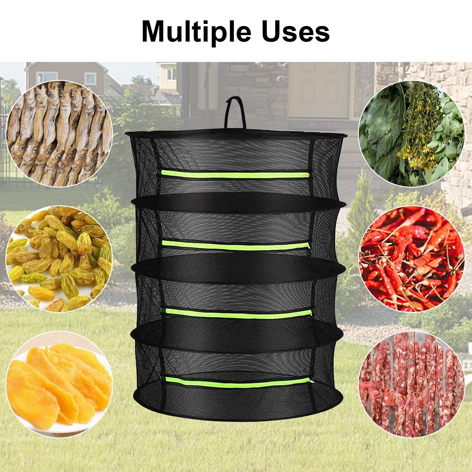 0XBIT Edelstahl Trockennetz - Kräuter Trocknen Leicht Gemacht Mit Aufhängering