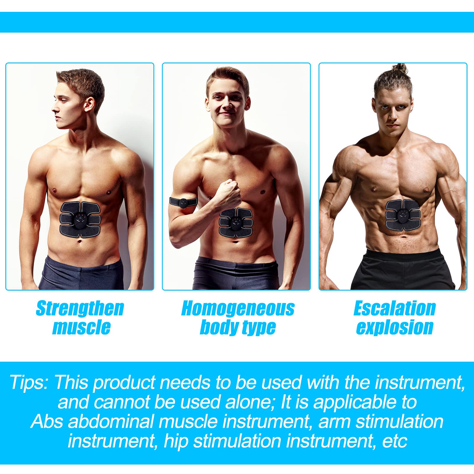 Hungdao 100 Stück 50 Packungen Gelpads für ABS-Stimulator ABS Trainer Ersatz Gel Sheet ABS Gel Pads Muskel Stimulator Pads für Bauchmuskeltrainer AB Workout Toning Belt