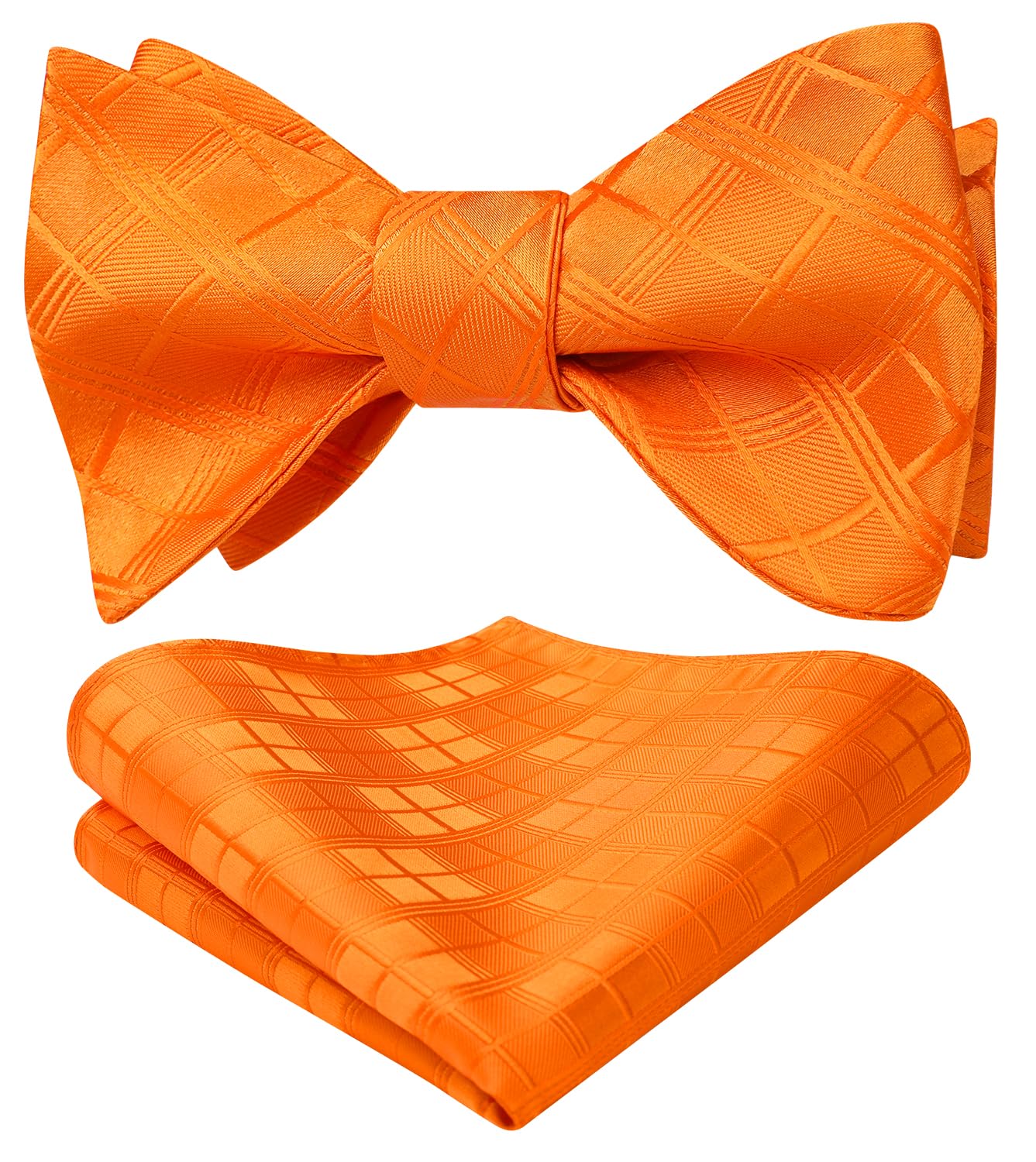Bow Ties for Men Check Plaid Self Tie Bow Tie and Pocket Square Bowtie Formal Tuxedo Wedding Bowties Handkerchief Set