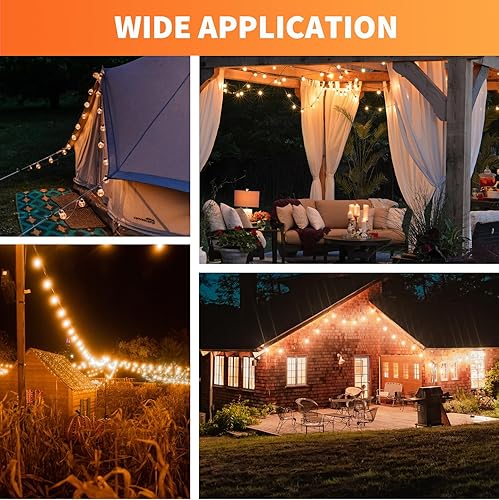 Miniatura 6 de ALAMPEVER Paquete de 48 bombillas LED de repuesto, bombillas LED S14 para exteriores, inastillables e impermeables, bombillas LED E26 de 1 W, 2200