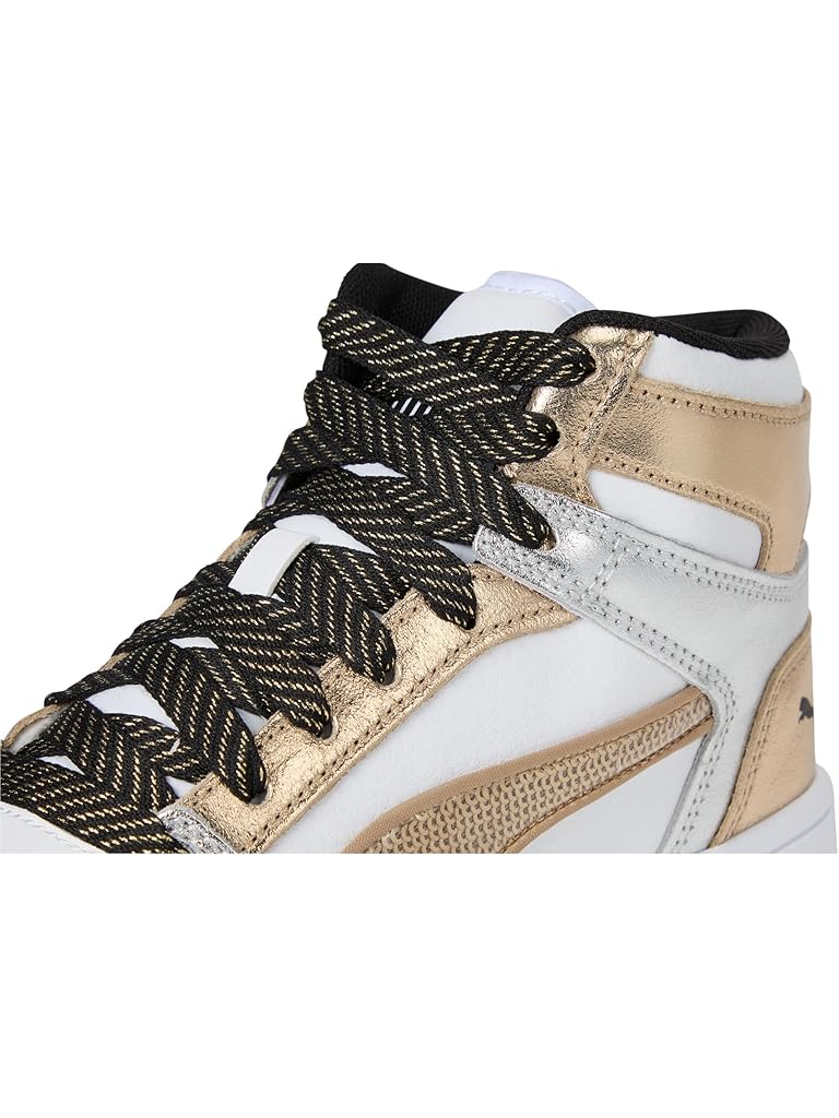 Silver PUMA Rebound Layup Mid Shoes (Big Kid)